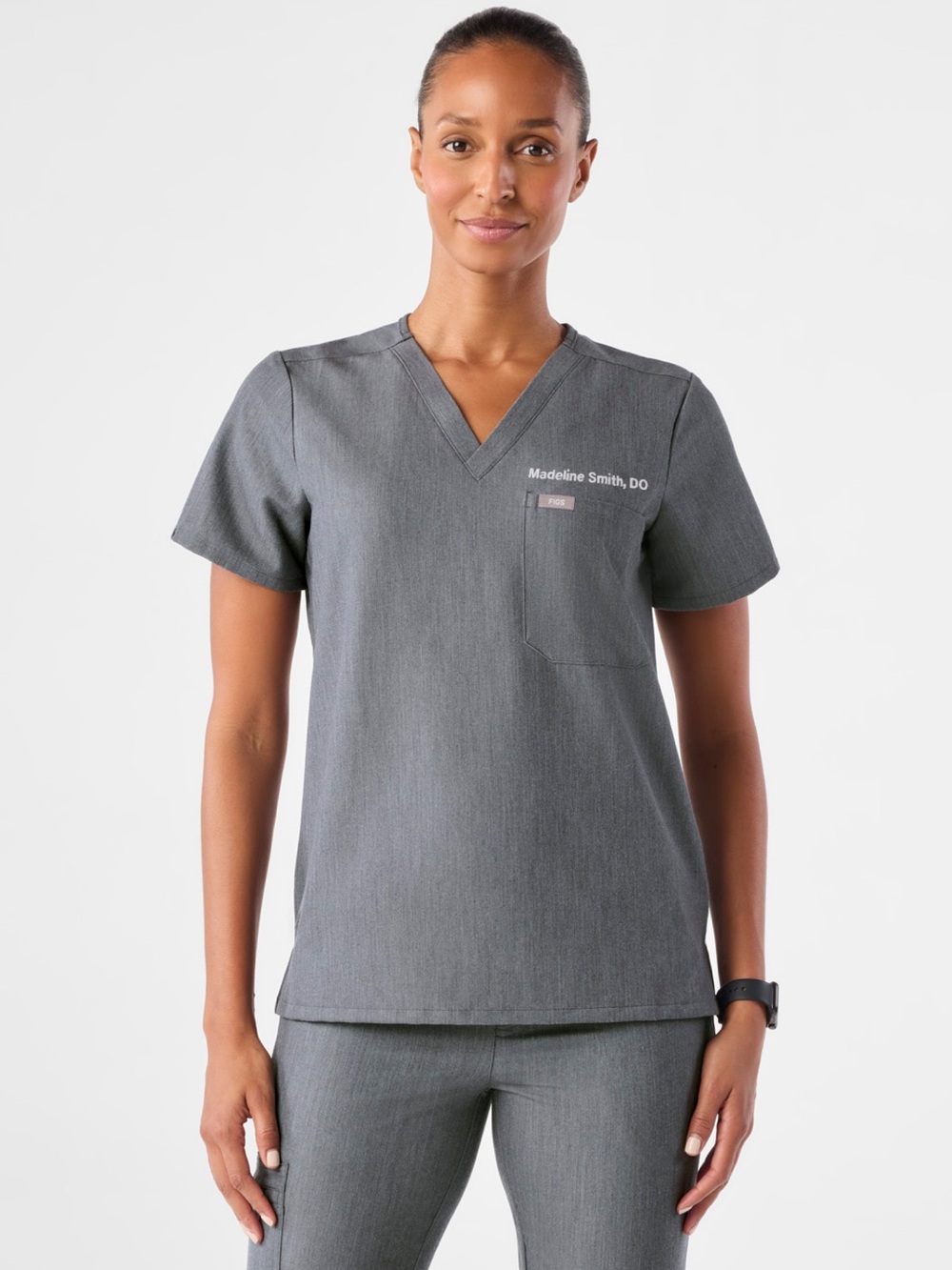 Figs Catarina Scrub Top- Graphite